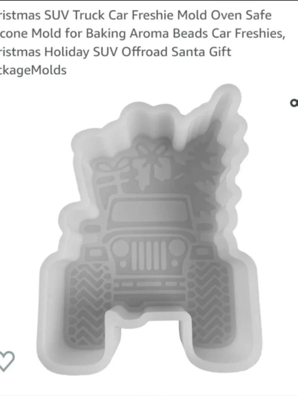 New Holiday Christmas truck with tree silicone mold for baking resin soap candle